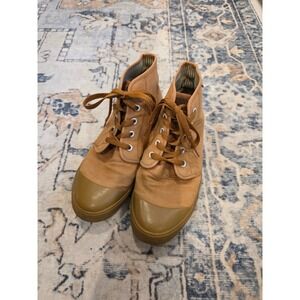 BANGS Unisex Women's 8.5 Mens 7 Canvas Tan Brown High Top Sneakers